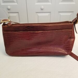 Vintage Etienne Aigner Leather Burgundy Brown  Medium Shoulder Bag